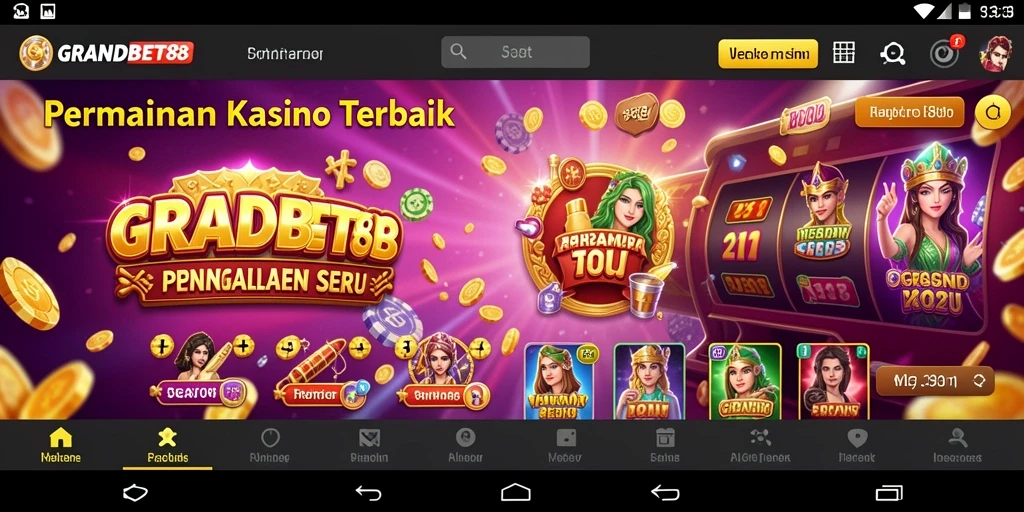 Screenshot gameplay GRANDBET88 menampilkan suasana kasino yang mengesankan.