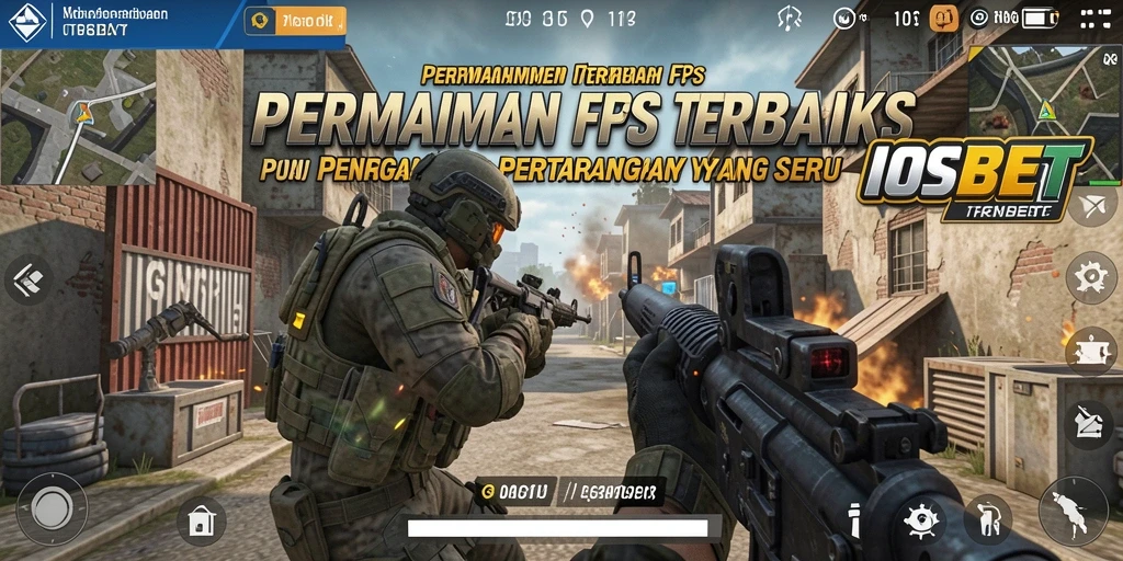 Screenshot menampilkan aksi intens dalam permainan FPS IOSBET.