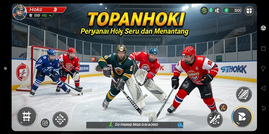 Screenshot gameplay menarik dari TOPANHOKI, menunjukkan aksi seru di lapangan.